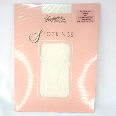 Frederick’s of hollywood Thigh High stockings nylons White M/L Style #1571 NOS