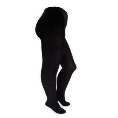 NWT Womens Le Gale Legale Plus Size Lined Black Footed Tights - Sz XXL