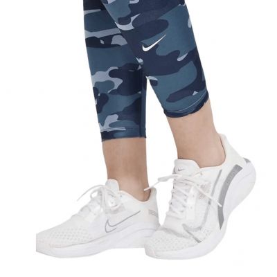 Nike Dri-FIT One Womens Mid-Rise Camo Leggings Style Thunder Blue & White 2XL