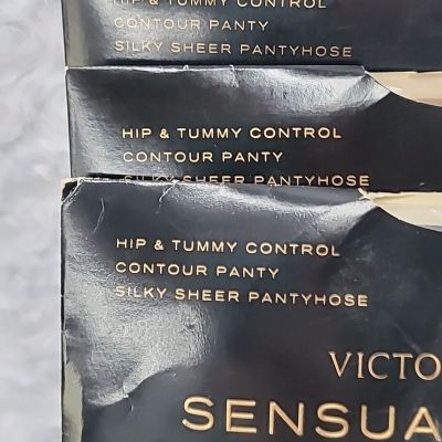 3x Victoria's Secret Sensual Shaper Pantyhose Hip Tummy Control Nude Black Large