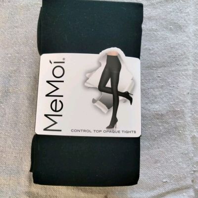 MeMoi MJB-100 Opaque Control Top Tights Black Size Small / Medium