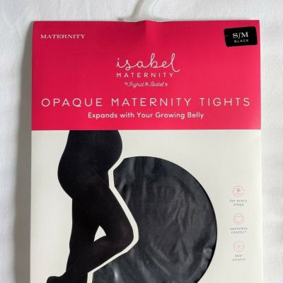 Ingrid & Isabel Maternity Black Opaque Maternity Tights Black Size S/M New