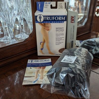 TRUFORM 20-30 Grad. Compression 1757 Dr. Approved Maternity Pantyhose Black Tall