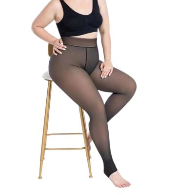 Women Warm Thermal Lined Translucent Pantyhose Winter Fleece Tights Stockings