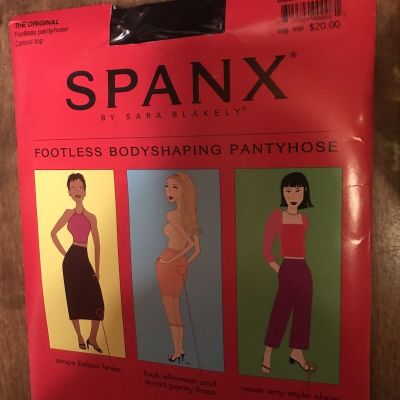 Spanx Size D Footless Body Shaping Pantyhose Black  001 NEW