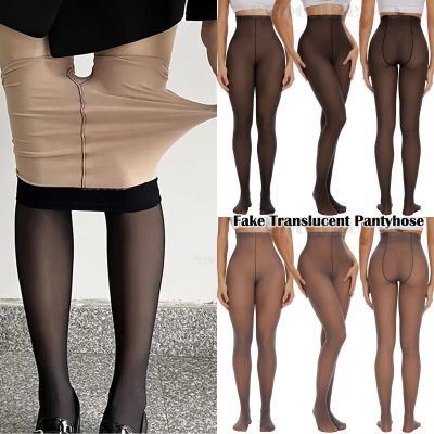 Flawless Legs Fake Translucent Pantyhose Tights Stockings for Women Keep Warm