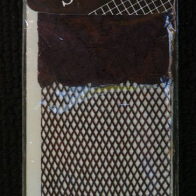 Designer Stockings Lace Top Fishnet Black Thigh-Hi Stockings One Size