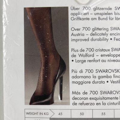 Wolford Cara Tights Made with Swarovski Elements Womens Large