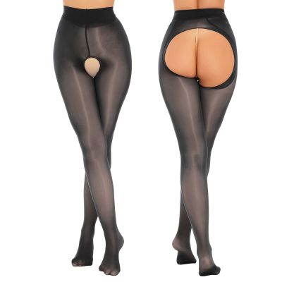 US Women's Mesh See Through Hollow Out Pantyhose Tight Pants Mid Waist Stocking