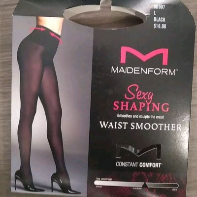 Maidenform Women's Hosiery Sexy Shaping Waist Cincher, Black, Large