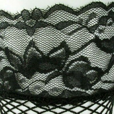 Women Sexy Black Sheer Lace Thigh High Over Knee Mesh Stockings One Size
