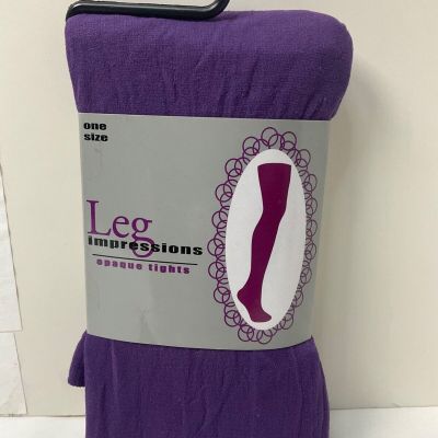 New ! **One Size** Leg Impressions Fits all Opaque Tights/See-Thru Purple Violet