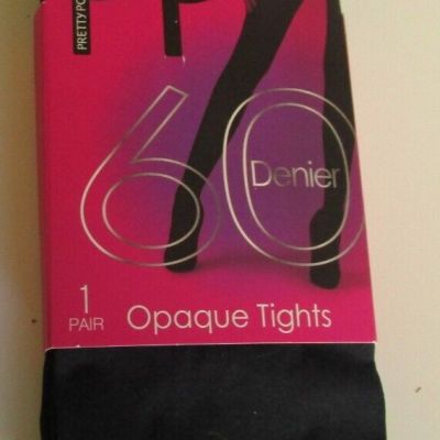 One Pair Pretty Polly 60 Denier Opaque Tights 3D fit Size ML Navy