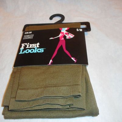 First Looks Women's Seamless Leggings Color MOSS SIZE S/M