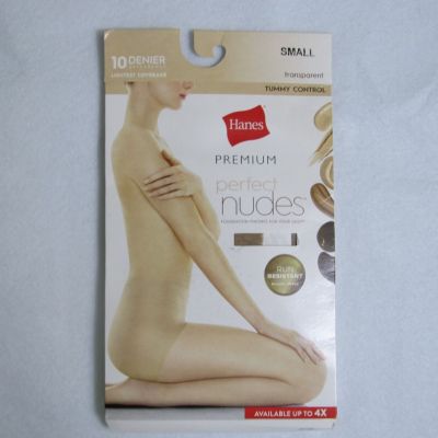 Hanes Premium Women's Perfect Nudes Control Top Silky Sheer Pantyhose Small