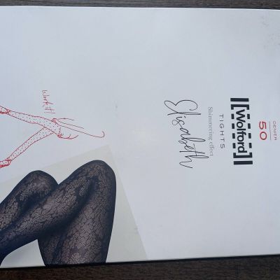$67 New Wolford Elizabeth XS Shimmering Tights 4/6 Navy Opal blue 14795