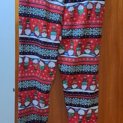 NOBO Lined Leggings Christmas Gnomes Faux Fur XXXL 3XG No Boundaries Plus Size