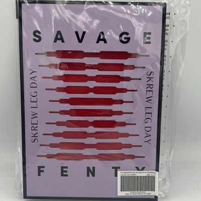 Savage Fenty Skrew Leg Day fishnet stockings Red XL/1X New