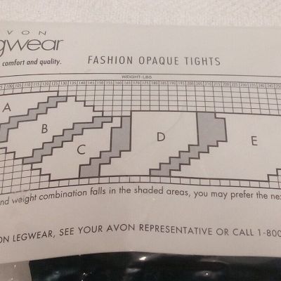 New Avon Legwear Size B Fashion Opaque Tights Black Mosaic Design Lace Tights
