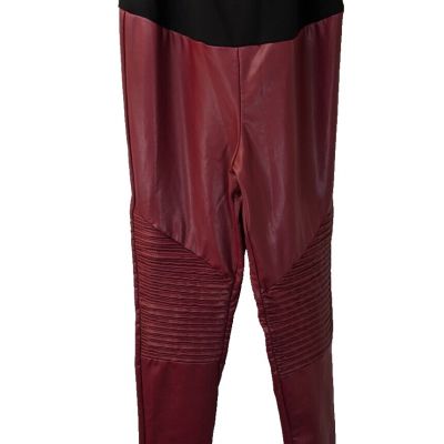 Preggo Leggings, faux leather, red, size 32x29