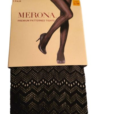 Merona Premium Patterned Zig Zagged Fashion Tights Size S/M NWT