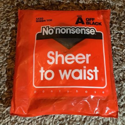 No Nonsense sheer to waist pantyhose, color off black, size: A