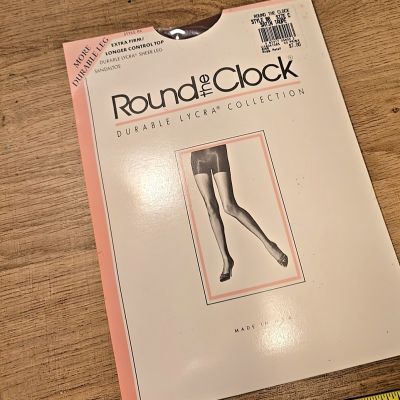 Round the Clock VTG Pantyhose EXTRA FIRM/CONTROL TOP SATIN TAUPE SIZE C Style 86