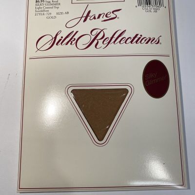Vintage Hanes Silk Reflections Silky Glimmer Gold AB Pantyhose NOS