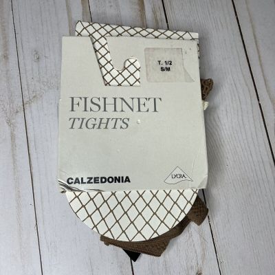 Calzedonia Fishnet Tights Nude Beige Tan Size 1/2 (S/M) Lycra Brand New Package