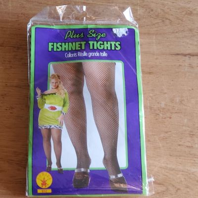 Unused Rubies Plus Size Black Fishnet Tights 910 One Size Rough Bad Packaging R5