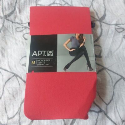 Womens Apt 9 Brand Microfiber Control Top..Tights Size M Red Rogue New