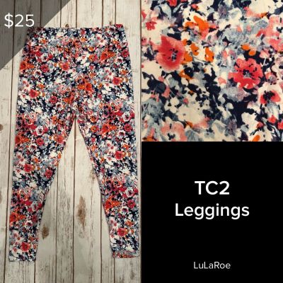 LuLaRoe NEW Leggings TC2 (Tall & Curvy 2) Buttery Soft Sz 18+ Colorful Floral