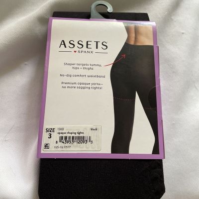 Spanx size 3 Black Opaque Shaping Tights  Style 158B NWT