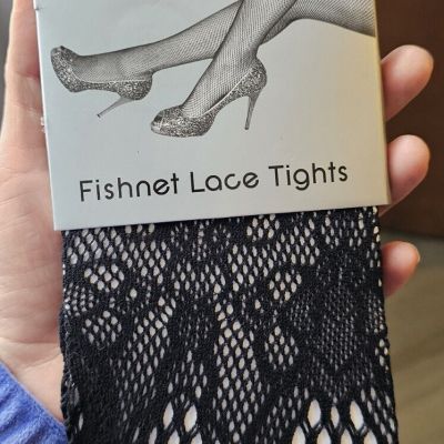 6pk Frenchic Suspender Style Fishnet Crochet Lace Tights  (size Small/Med)