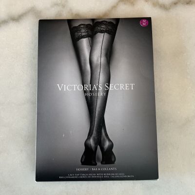 NEW Victorias Secret Hosiery Lace Top Thigh Highs w/ Reinforced Heel Medium