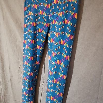 LuLaRoe Women's Retro 80’s 90’s Print Leggings Size One Size , bright colors