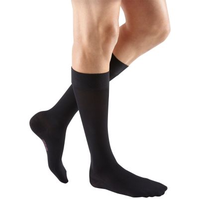 MEDIVEN PLUS WIDE PETITE CALF Silicone 30-40 Compression Stockings Socks V BLACK