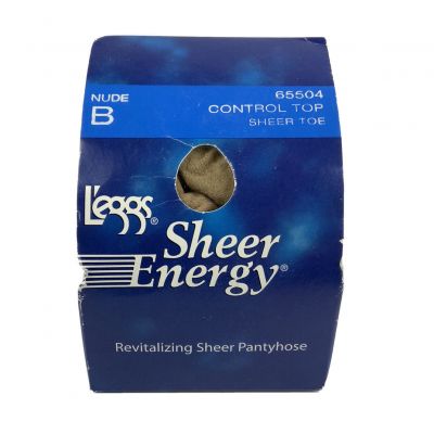 Leggs Sheer Energy Size B Medium Nude Beige Control Top Sheer Toe