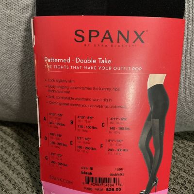 SPANX Patterned Black Body Shaping Tight-End Tights Size E Double Take New