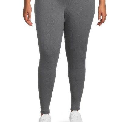 Women With Control Plus Leggings Gray Sz 5X  With Tummy Control High Rise