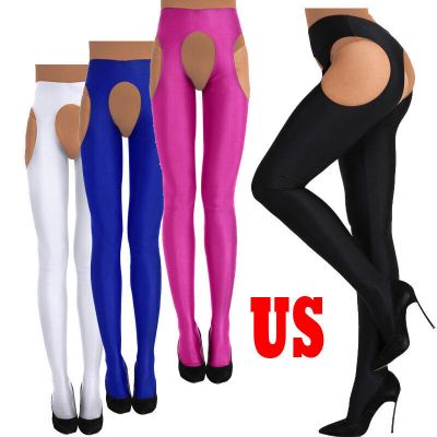US Womens Crotchless Pantyhose Pants Tights Suspender Trousers Lingerie Hosiery