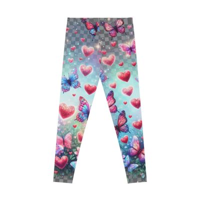 Butterfly Heart Stretchy Leggings - Cute Workout, Yoga, Casual, Gift for Her,