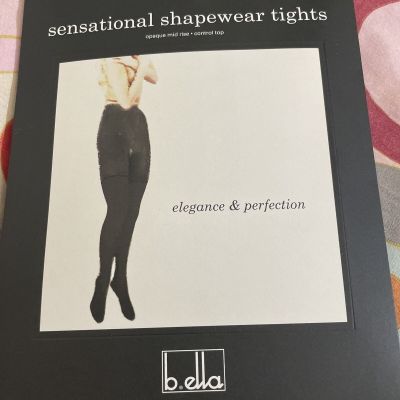 NWT b.ella Black Luxury Shapewear Tights Opaque Mid rise Medium Control Top