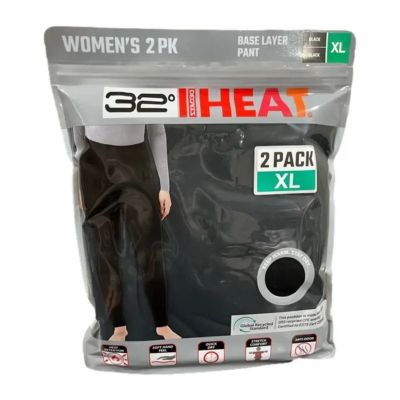 32 Degrees Ladies Base Layer Pant Black Pants 2 pack Size XL NEW