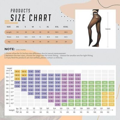 Fleece Lined Tights Sheer Winter-Fake Translucent Patterned Tights High (Size:M)