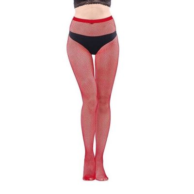 Red Sexy Fishnets Leggings Mesh Nylon Waist High Stretch Lingerie 4-Styles