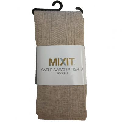 Mixit Cable Sweater Tights, Color: Tan Opaque, Size: Medium  - New with Tags