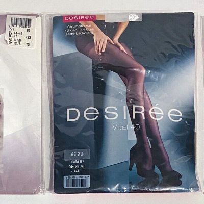Lot of 3 Desiree & Chacaresse Lycra Support Nylons Tights Hosiery Pantyhose NEW