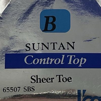 Leggs Sheer Energy Control Top Sheer Toe Pantyhose Size B Suntan 65507 New