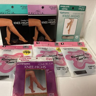 Ravinia Walgreens sheer knee highs lot of 7 stockings
